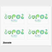 アオテアロアニュージーランドコル – グリーン 長方形シール (シート)