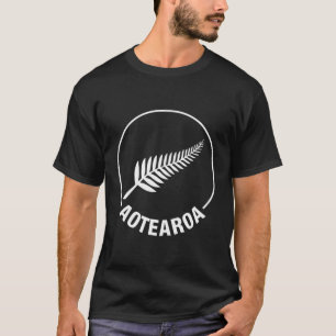 アオテアロニュージーランドシルバーフェーンキウィマオリNz Spo Tシャツ