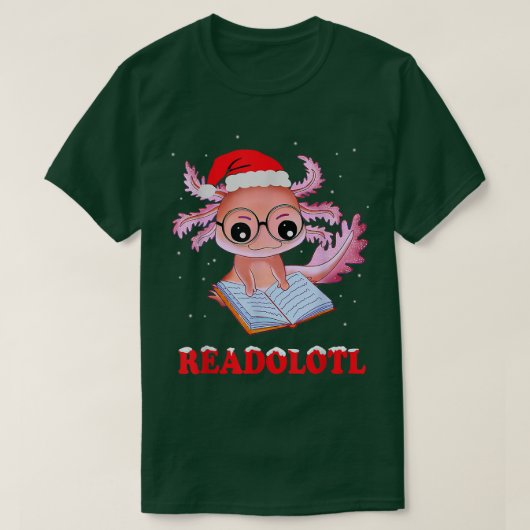 アオロおもしろいテルサンタクリスマスズReadolotl Bookworm Book Re Tシャツ (デザイン正面)