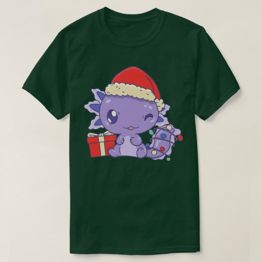 アオロテルサンタハットクリスマスライトカワイイかわいいアオロテルCh Tシャツ (デザイン正面)