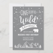 アオンダーフルワイルドアドベンチャー誕生日招待状ボーイ 招待状 (正面)