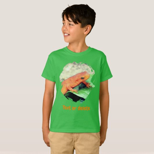 アカアシイモリのカスタム自然デザイン Tシャツ (正面フル)