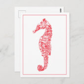 アカアシウマの動物イラストレーションの海生活ミニマル ポストカード (正面/裏面)