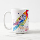 アカアシロサインコ インコ 鳥 水彩 ママ コーヒーマグカップ (左)