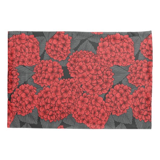 アカアジサイ 枕カバー (裏面-左)