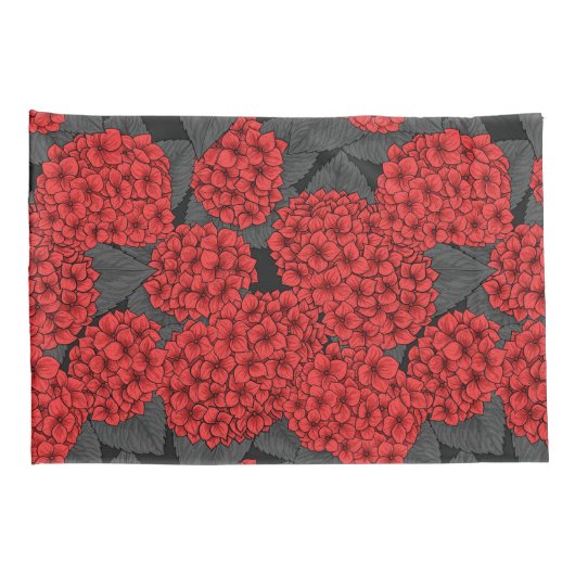 アカアジサイ 枕カバー (裏面-右)