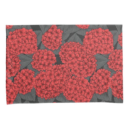 アカアジサイ 枕カバー (正面右)