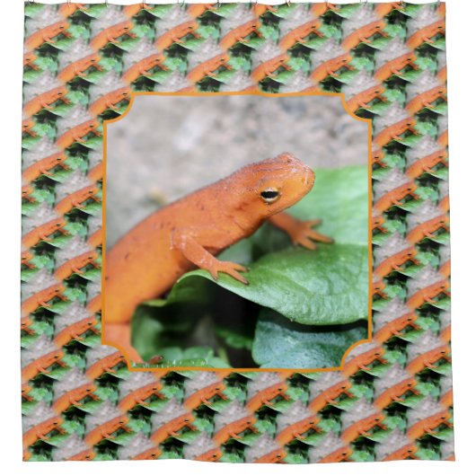 アカアメンボ salamander 動物 自然 パターン シャワーカーテン (正面)