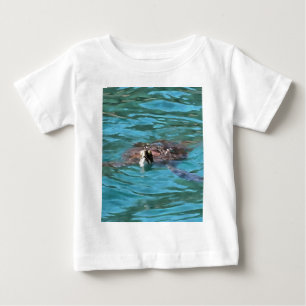 アカウウミガメ野生生物芸術 ベビーTシャツ
