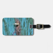 アカウウミガメ野生生物芸術 ラゲッジタグ (正面横)