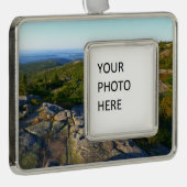アカウディアのキャデラック山の上の朝 シルバープレートフレームオーナメント (右)