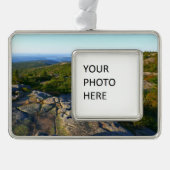 アカウディアのキャデラック山の上の朝 シルバープレートフレームオーナメント (正面)