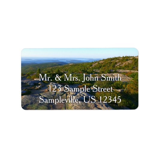 アカウディアのキャデラック山の上の朝 ラベル (正面)