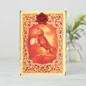 アカウトランプ、トランプのポーカーパーティーワックスシール 招待状 (スタンド正面)