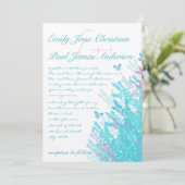 アカウブルー&ホットピンクワイルドフラワーミツバチ 招待状 (スタンド正面)