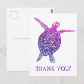 アカウミガメとトカゲ　ありがとう！　紫 ポストカード (正面/裏面)