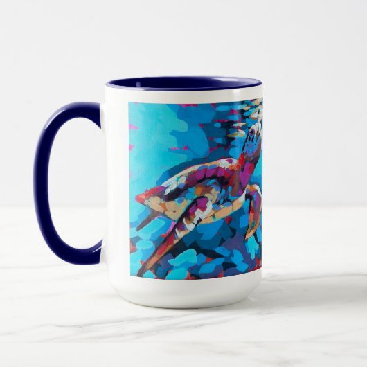 アカウミガメの絵画 - ビーチホームデコ マグカップ (左)