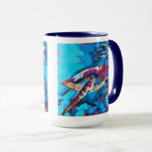 アカウミガメの絵画 - ビーチホームデコ マグカップ (正面右)