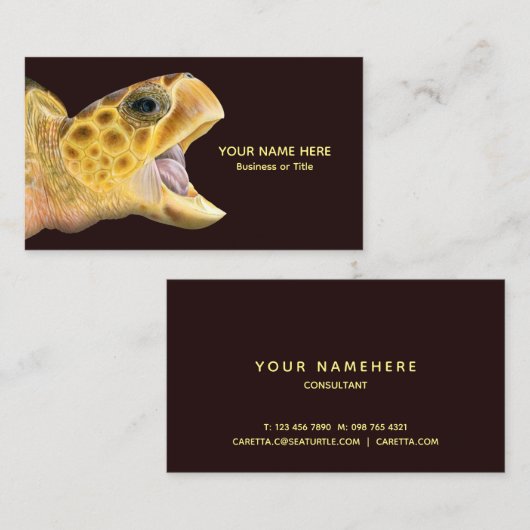 アカウミガメ口内営業カード 名刺 (正面/裏面)
