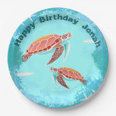 アカウミガメ海面下パーティープレート ペーパープレート (正面)