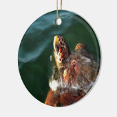 アカウミガメ芸術的ポートレート セラミックオーナメント (左)