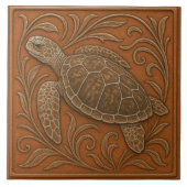 アカウミガメ – セラミックタイル (正面)
