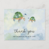 アカウミガメ - ベイビーシャワー 感謝 ポストカード (正面)