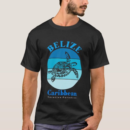 アカウミガメ ベリーズ 海洋 Tシャツ (正面)