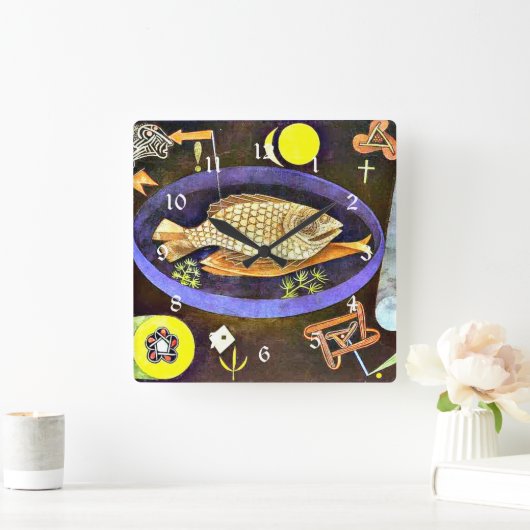 アカウミズ スクエア壁時計 (ホーム)