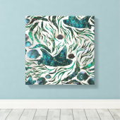 アカエイとスカットの魚の模様アワビ キャンバスプリント (インサイチュ (ウッドフロア))