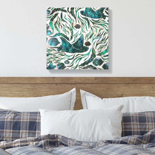 アカエイとスカットの魚の模様アワビ キャンバスプリント (インサイチュ (寝室))