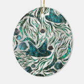 アカエイとスカットの魚の模様アワビ セラミックオーナメント (左)