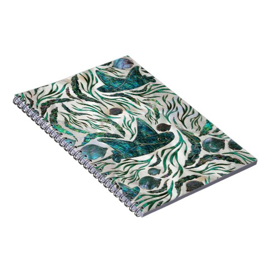 アカエイとスカットの魚の模様アワビ ノートブック (右側)