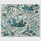 アカエイとスカットの魚の模様アワビ ラッピングペーパー (フラット)