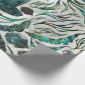 アカエイとスカットの魚の模様アワビ ラッピングペーパー (角)