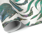 アカエイとスカットの魚の模様アワビ ラッピングペーパー (ロールコーナー)