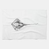 アカエイのイラストレーション キッチンタオル (横)