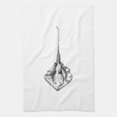 アカエイのイラストレーション キッチンタオル (縦)