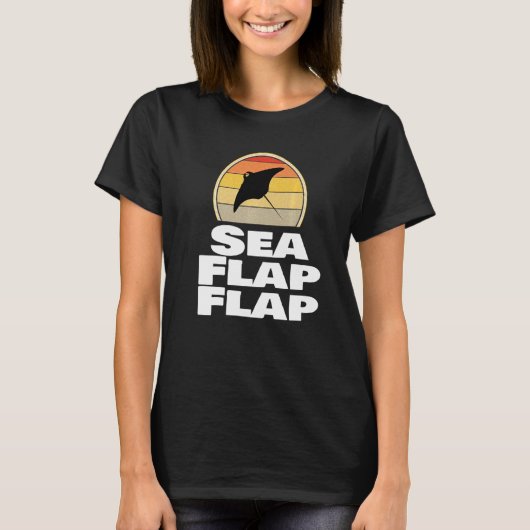アカエイ 海 フラップ フラップ マンタ Tシャツ エイ (正面)