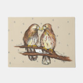 アカオタカの愛鳥バードウォッチング雪 ドアマット (正面)