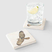 アカオタカ鳥野生動物の動物の石コースター ストーンコースター (横)