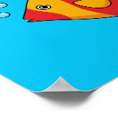 アカオレンジトロピカルフィッシュ ポスター (角)