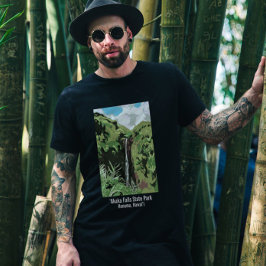 アカカ・フォールズ ハワイ 滝 トロピカル ランドスケープ Tシャツ