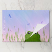 アカガエルが草のトンボから覗き込む ペーパーパッド (折り畳み)