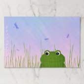 アカガエルが草のトンボから覗き込む ペーパーパッド (正面)