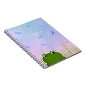 アカガエルが草のトンボの女の子を覗き込む ノートブック (右側)