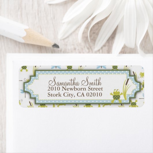 アカガエルとトンボ ラベル (インサイチュ)