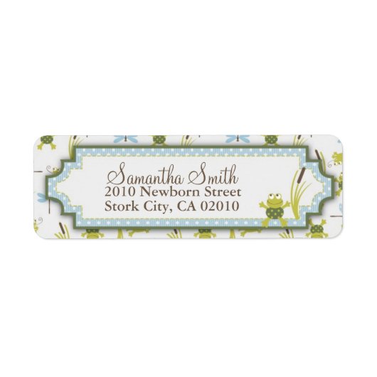 アカガエルとトンボ ラベル (正面)