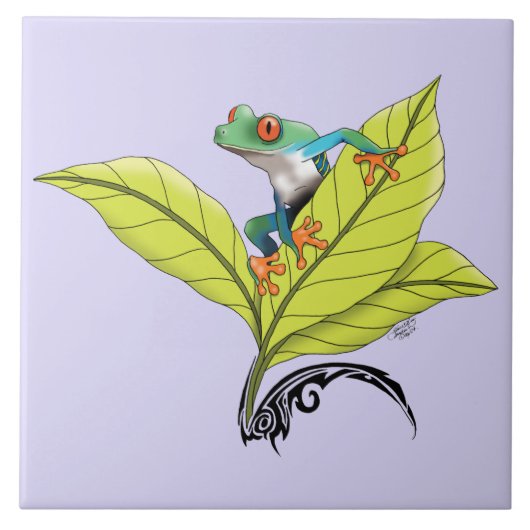 アカガエル タイル (正面)