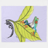 アカガエル フリースブランケット (正面(横))